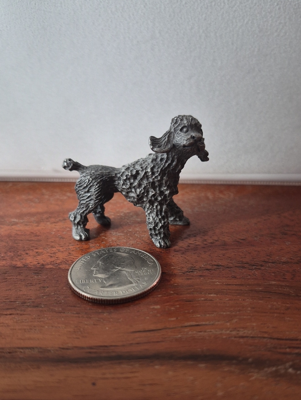 Miniature Pewter Poodle Figurine - Picture 5 of 7